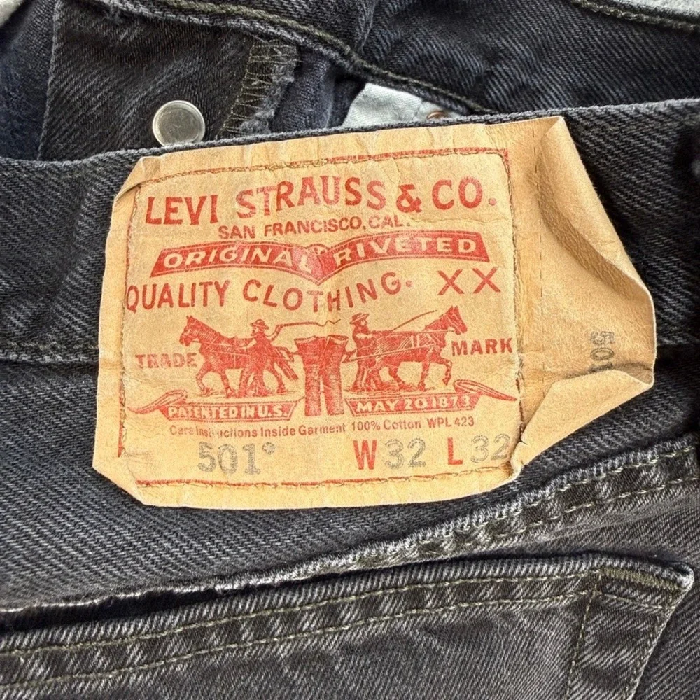 Levi 501 XX Jeans Original Straight 32x32 (FIT 30x30) Black Y2K Retro Grunge